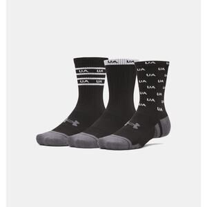 NWT Under Armour UA Performance Tech Unisex 3-Pack Crew Socks in Black sz 8.5-13